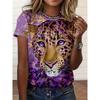 Summer animal pattern printing 3d printing T-shirt women's street fashion casual short-sleeved O-neck daily top