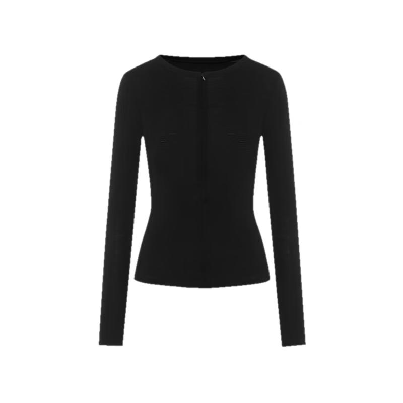 Langzi Women's Quarter-Zip Wool Long Sleeve Top