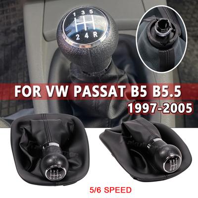 For VW Passat B5 B5.5 B6 1997-2005 5/6 Speed Gear Shift Knob Shifter Gearstick Lever Gaiter Boot Cover Car Styling