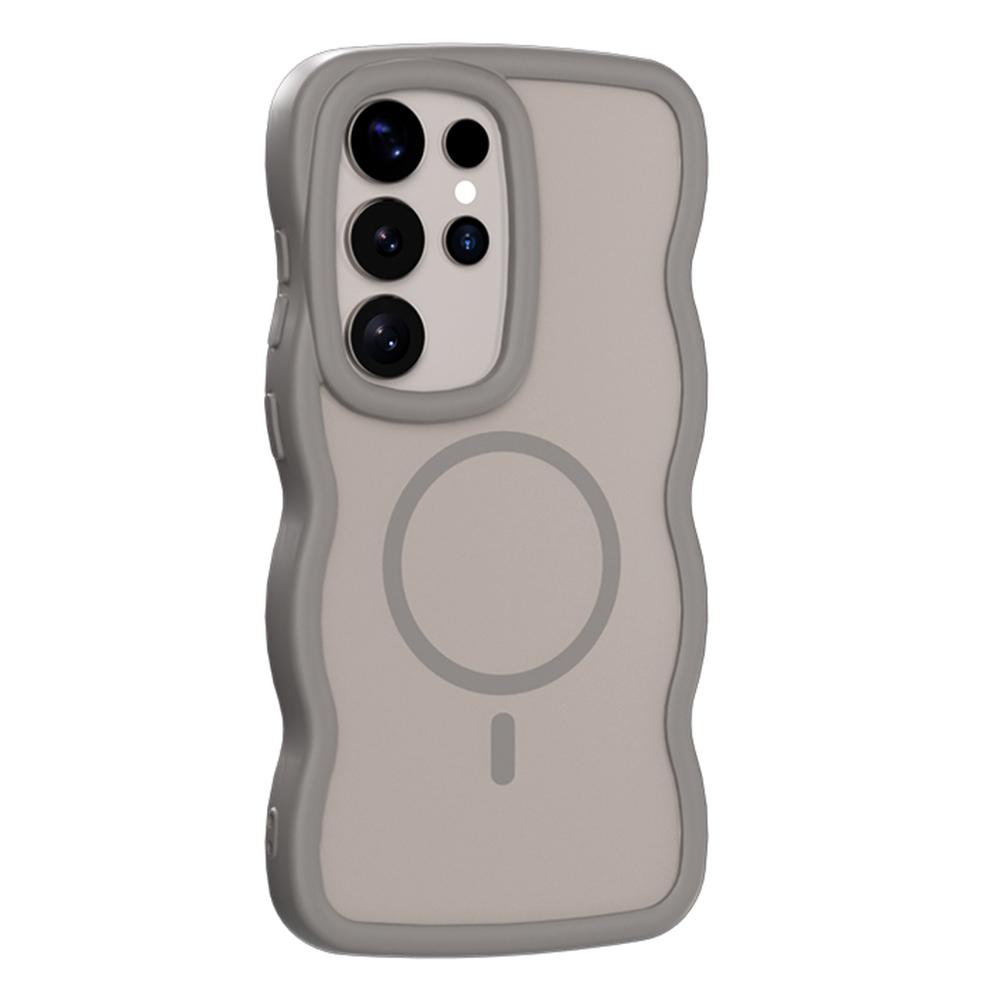 For Samsung Galaxy S24 Ultra Case Compatible with MagSafe TPU+PC Phone Back Cover Skin Touch Wave Shape