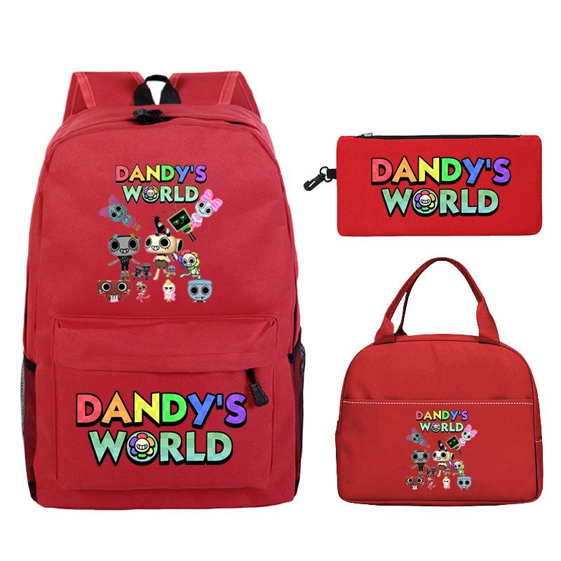 Dandy's World Game Merchandise Printed Children's School Bag Set Teen Backpack Three-piece Set