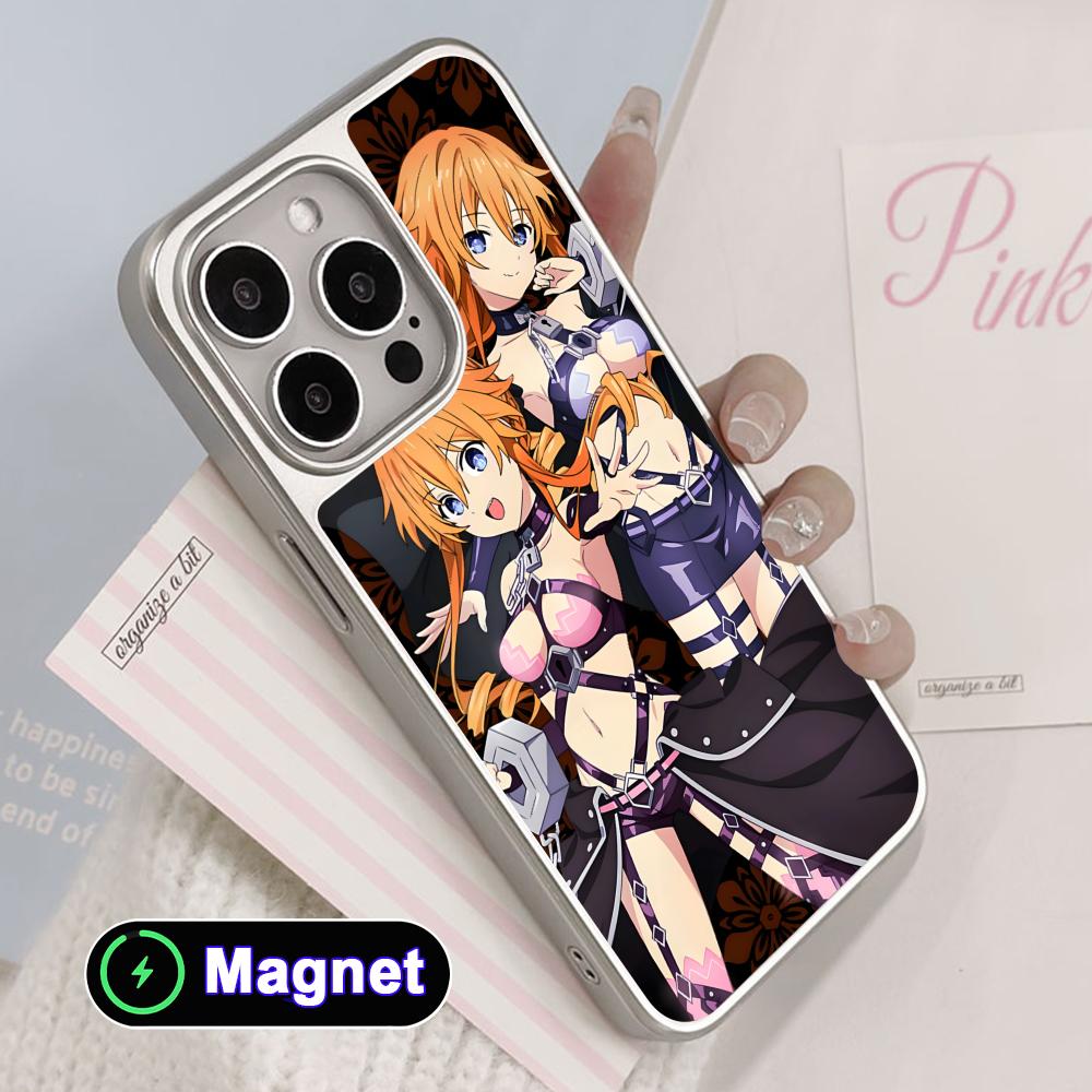 Date a Live Yamai Kaguya Silver Plating Magsafe Mobile Phone Case for iPhone 17 16 15 14 13 12 11 Air Pro Max Plus Colorful