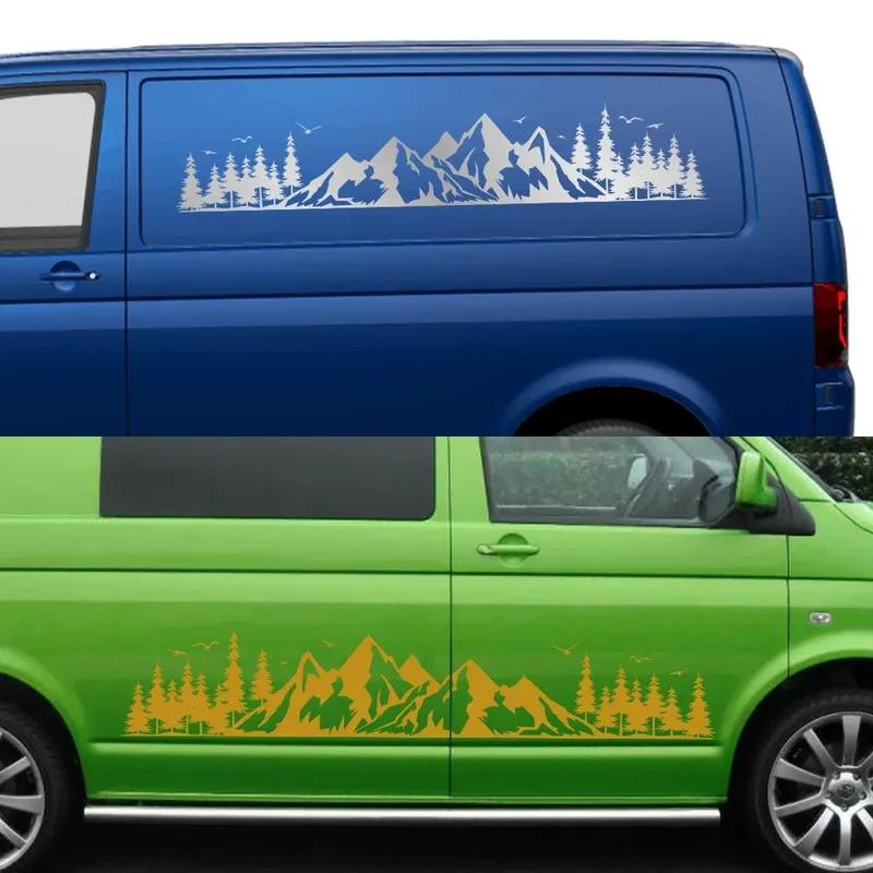 Car Sticker Van Camper Decor Decal Vinyl Mountain Forest Decoration For Truck Camper RV Bus Caravan Body Auto Tuning Accessories