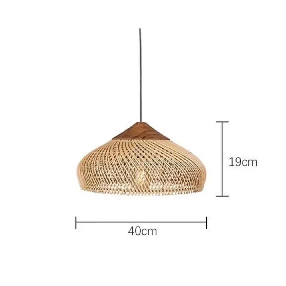 Bamboo Pendant Lamp Shades with Wire Rattan Vintage Black Chandeliers Bar Restaurant Combination Designer Villa Duplex Staircase