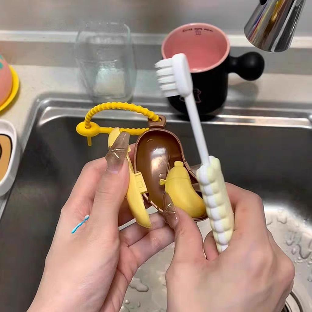 Banana toothbrush protective cap with toothpaste storage box - compact and convenient - essential toothbrush cover for travel