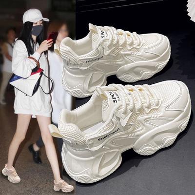 Dad Shoes Women's Summer New Thick Bottom Mesh Elevator Breathable Sports Leisure Mesh Surface Shoes