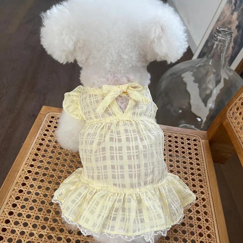 

Pet Dress for Dog Clothes Summer Cat Puppy Apparel Chihuahua Yorkshire Pomeranian Clothing Poodle Schnauzer Maltese Dog Costumes 3XL жовтий