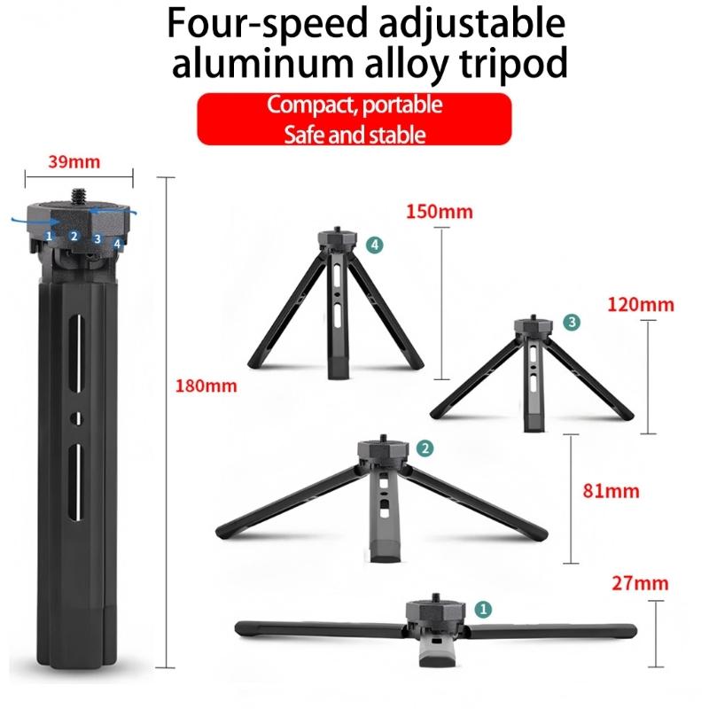 Metal Camera Tripod 27mm To 150mm Height Adjustment Stable Base With 5kg Load For Photography Lighting Equipment