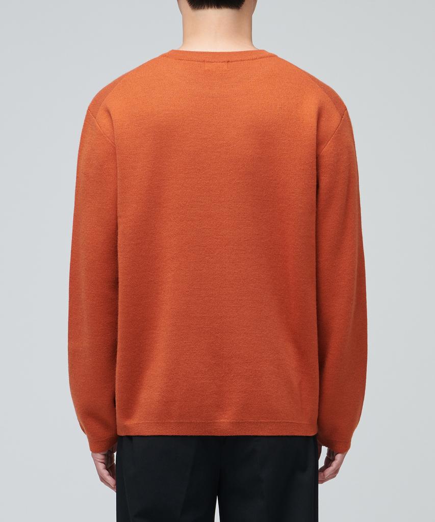 MUSINSA STANDARD Minimal Crew Neck Knit [Tangerine]