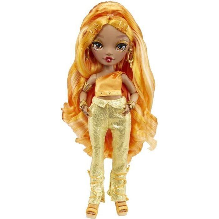 Poupée mannequin Rainbow High S4 - Meena Fleur - Orange - Accessoires inclus
