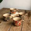 Creative Ice Crack Ceramic Cup Flower High Value Mug Light Luxury Home Office Coffee Cup Breakfast Milk Cup