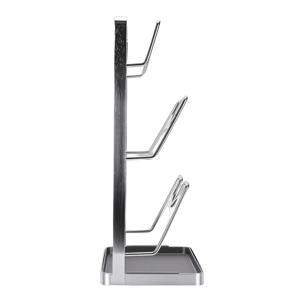 Countertop Pot Lid Holder Stainless Steel Cutting Board Organizer Pot Pan Lids Rack for Kitchen 3 Tier