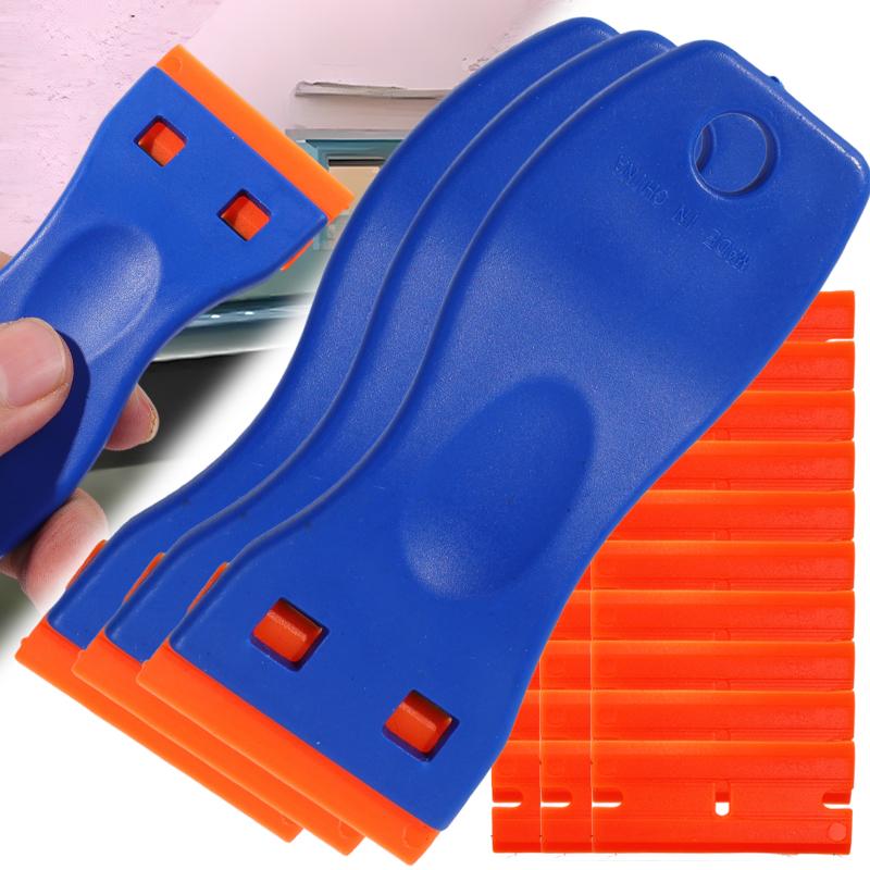 Car Wrap Sticker Squeegee Two Cutting Plastic Razor Blade Label Clean Razor Glue Remover Car Window Glass Clean Scraper