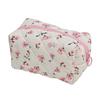 Girls Quilted Cosmetic Bag Makeup Floral Soft Pencil Brush Organizer Case Zippered Cosmetic Pouch for Women