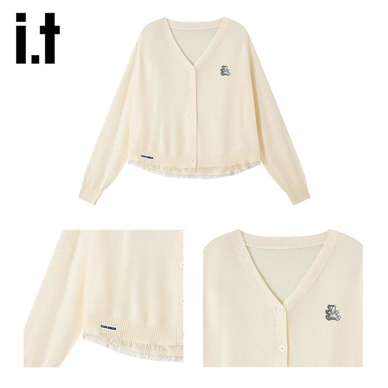 Izzue Women's V-Neck Fringe Knit Cardigan