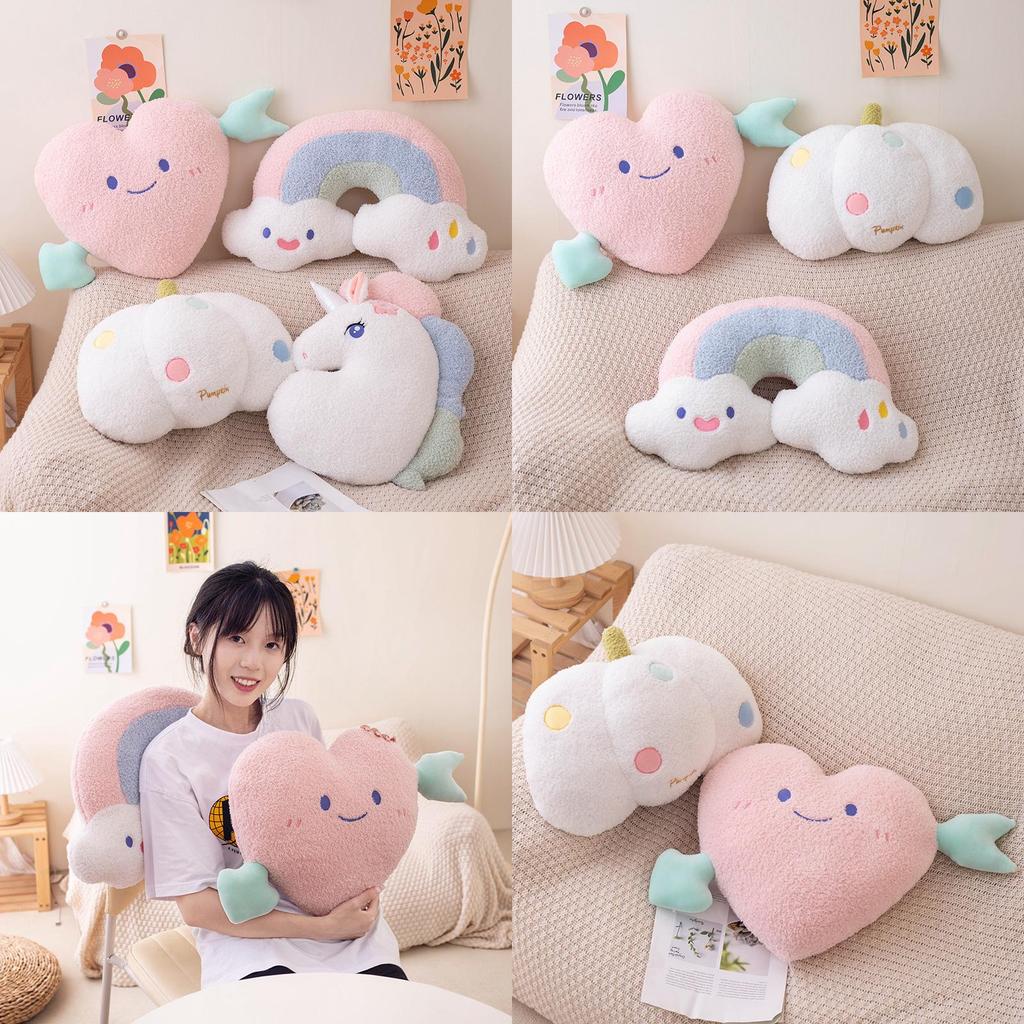 Cute Cloud Shaped Plush Sofa Pillow For Sweet Home Decor Lovely Bedroom And Living Room Backrest Cushion