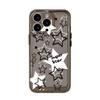 Black and White Hollow Stars for iPhone17promax Space Phone Case 16 Apple 13 All-inclusive 15 Transparent Xs