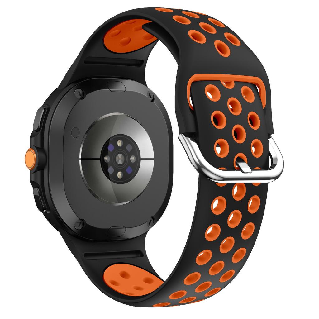 Multi-Hole Dual Color Silicone Strap for Samsung Galaxy Watch8 Classic 46mm/Watch8 40mm/44mm Breathable Watch Band