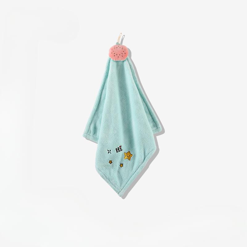 

Утолщенное коралловое флисовое полотенце для рук, впитывающее полотенце, симпатичный носовой платок, вышитое полотенце для рук, квадратное полотенце 40*40CM