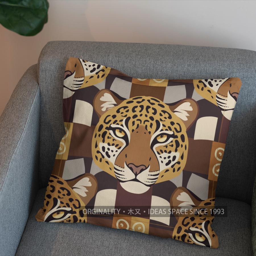 2D Exotic Leopard Design Pillow For Home Decor Pattern Cushion Cover Suitable For Sofa Bedroom Car Pillow Cover