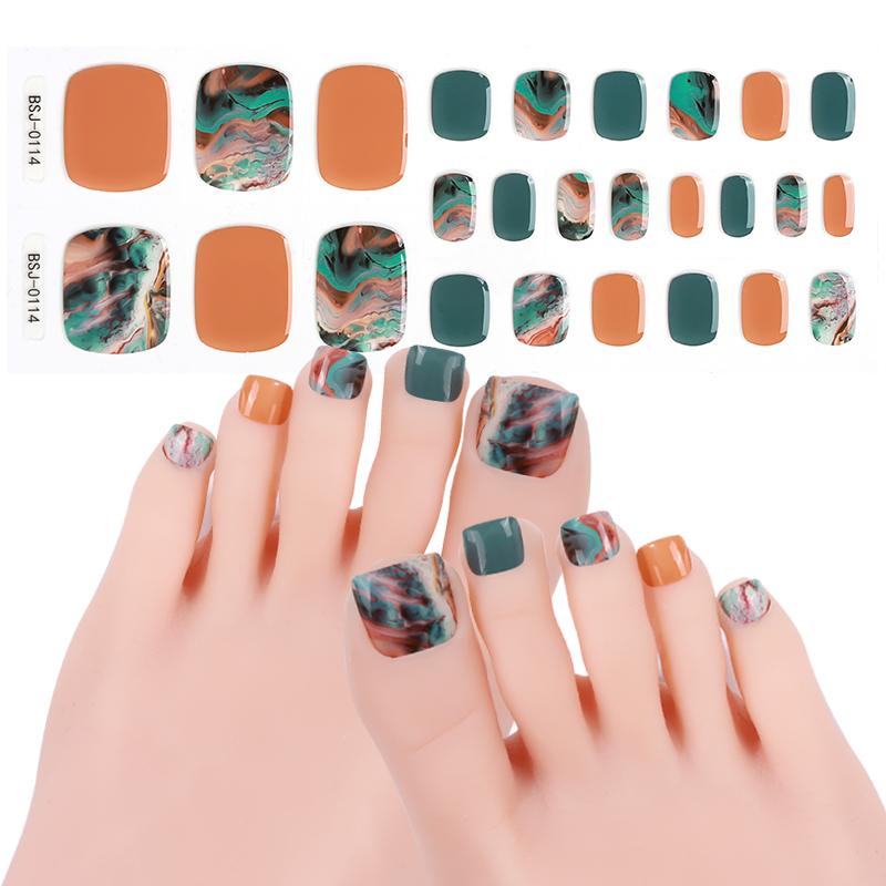 3D Waterproof Semi Cured UV Gel Toe Stickers for Nail Art-Luxurious Style Easy Apply