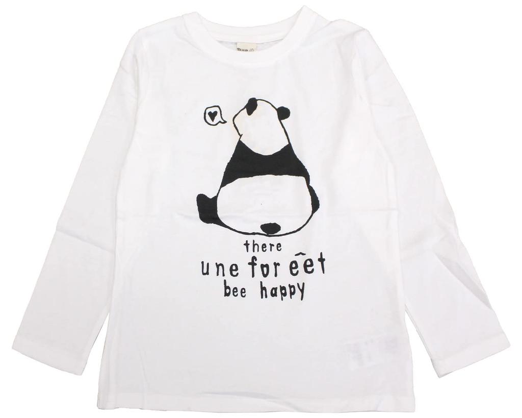 Bee Print Size Panda X White T-Shirt, Girls, Boys, Kids, Spring, Autumn, Winter, Taa05043, 140cm, 36. Style