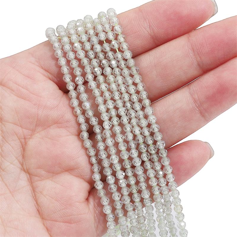 120Pcs Natural Multicolor Zircon Faceted Round Beads for DIY Jewelry Bracelet Earring Making