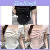 Oversize T Shirt With Drawstring Square Neck For Womens Casual Style