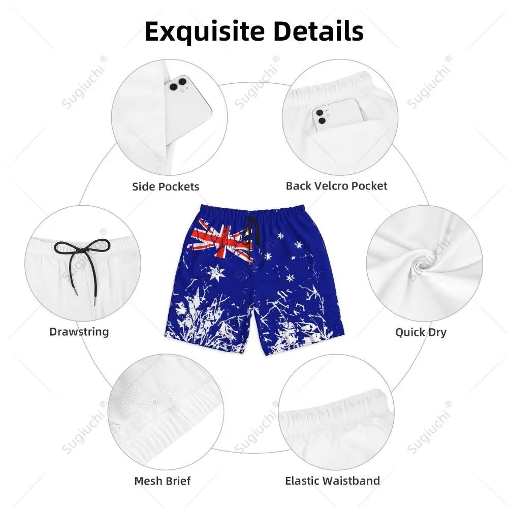 Boxing Shorts Pants Australia 3D Print Fighting Training MMA Mixed Martial Art Unisex Men Women Quick Dry Fitness Gym Sport Workout Casual Streetwear