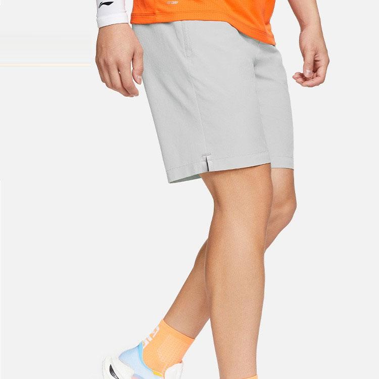 Li Ning Plain Lightweight Quick-Dry Breathable Sports Training Shorts Men Shorts Gray AKSS455-1