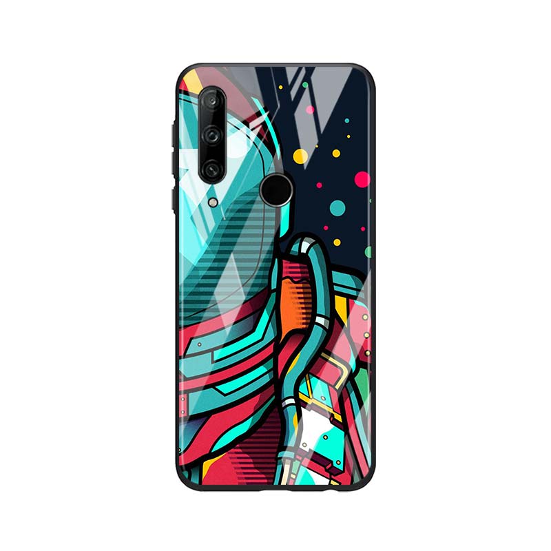 

Закаленное стекло Новый корпус Роскошный чехол Космос астронавт для Honor 30 20 10 9X 8X Pro Plus Lite Чехол для телефона Honor 8X