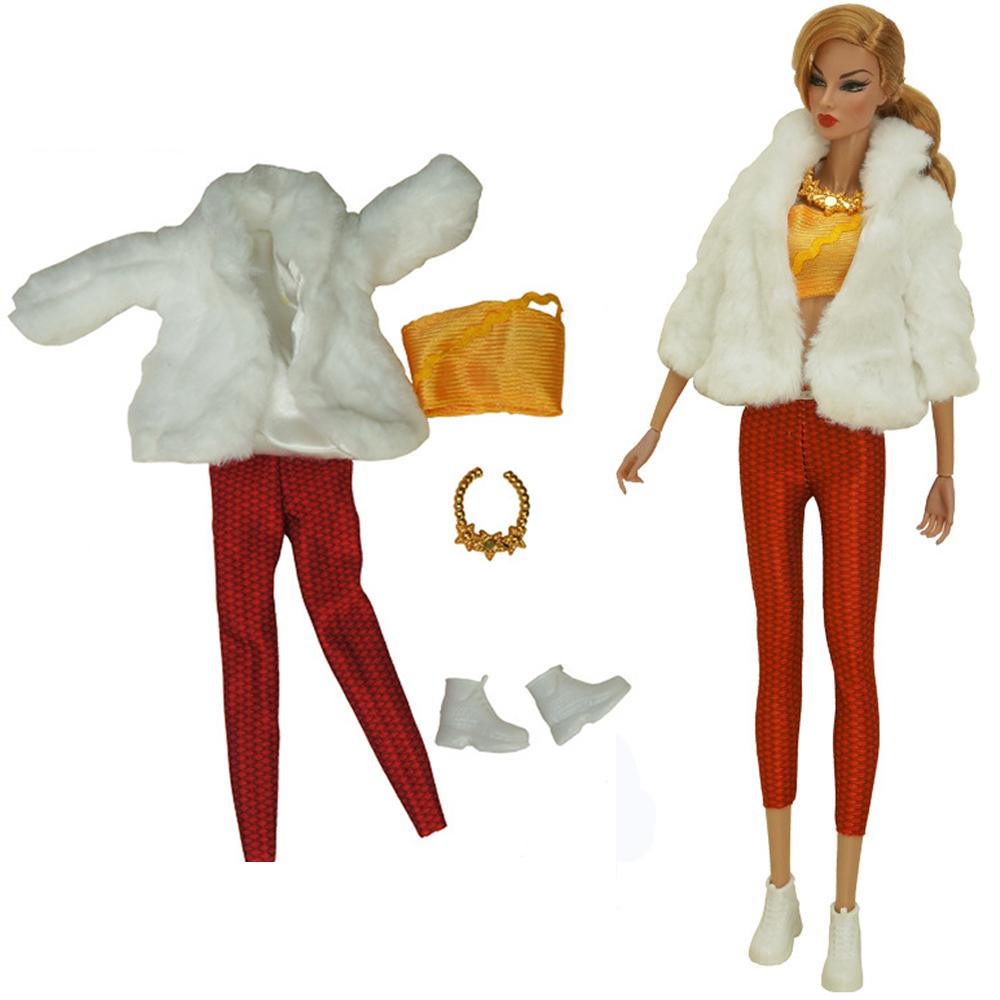 

1 Set 11.5 Inch Doll Leather Clothes 1/6 Doll Dress 29-32 CM Doll Coat For FR ST Doll Accessories Clothing Lady Party Wear JJ
