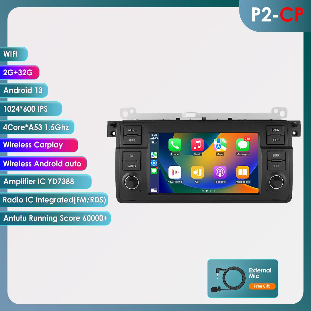 Hizpo 7 Inch 8G 128G AI Voice 2Din Android Auto Radio for BMW 3 E46 M3 318 320 325 330 335 Carplay 4G NET Car Multimedia GPS Intelligent Auto radio