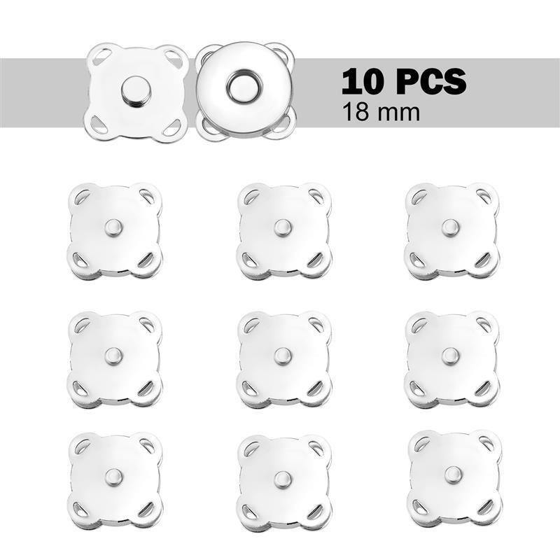 10 Piece/Pack Magnetic Snap Button Metal Plum Blossom Sew On Button Clasps Fasteners For Purses Handbag Clothes DIY Accessorie
