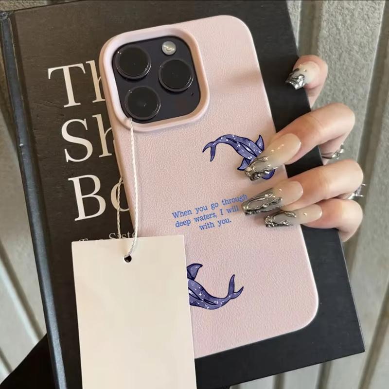 

Чехол для телефона с дизайном китовой акулы для iPhone 17 Pro Max 16 Plus 15 Pro 14 13 12 11 XR 17Air Мягкий чехол с текстурой личи iPhone 11 Pro Max розовый