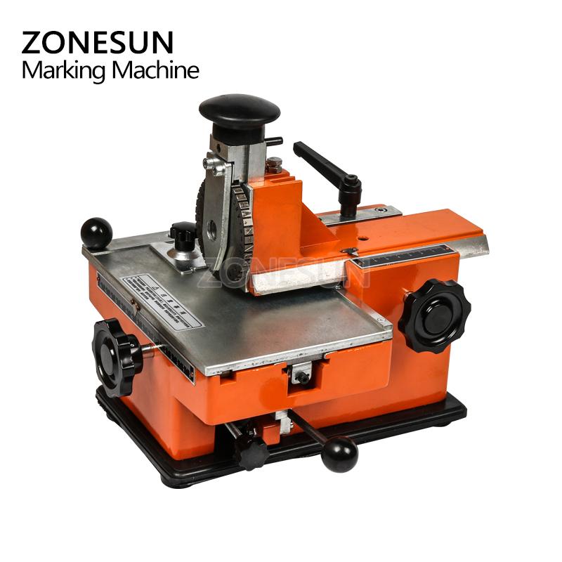 ZONESUN ZX-360 Manuelle Metallprägemaschine Stahl Aluminium Namensschild Etikett Anhänger Stanzmaschine Gravurwerkzeug 2mm-6mm Rad