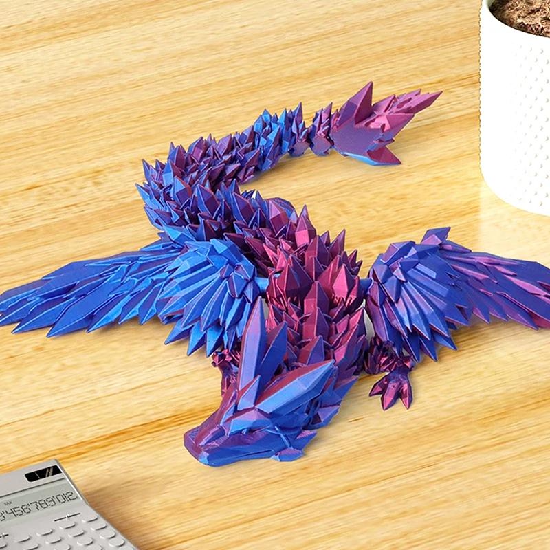 Drukowane w 3D Ozdoby do Salonu Feilong Wieloprzegubowy Ruchomy Smok ze Skrzydłami Dekoracja Stołu do Domu
