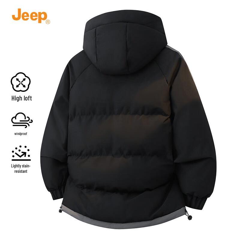 Jeep Men's Casual Hooded Padded Winter Jacket