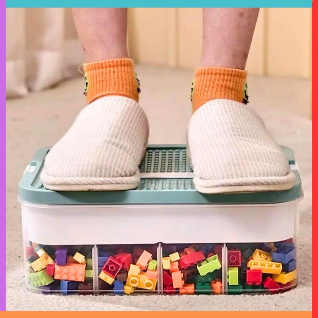 3-layer container for blocks, organizer with compartments, 3-story box
