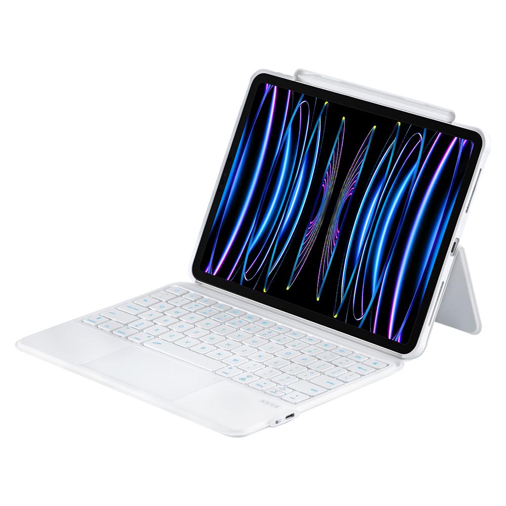 

For iPad Air (2022)(2020)/iPad Pro 11 (2023)(2022)(2021)(2020)(2018) Bluetooth-compatible Keyboard Tablet Stand Leather Case White