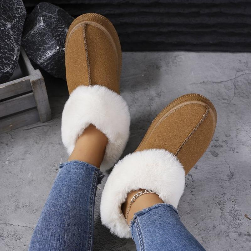 Moda 2024 Nuevo Invierno Todo en unoModa Felpa Artificial Plana Ante Manga Corta Botas de Nieve de Mujer tacones de plataforma sapatos femininos