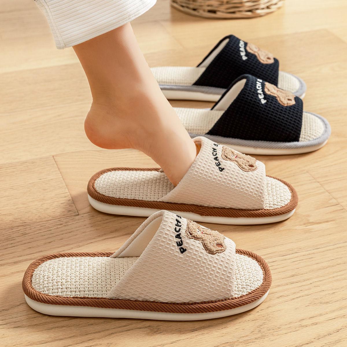 

Льняные тапочки женские весенне-осенние на четыре сезона домашние хлопково-льняные домашние нескользящие летние мужские для пары 36-37 [Suitable for 35-36]