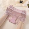Damskie majtki seksowna koronka kwiatowy haft bielizna wysoki stan oddychające majtki plus size komfortowa bielizna lingerie