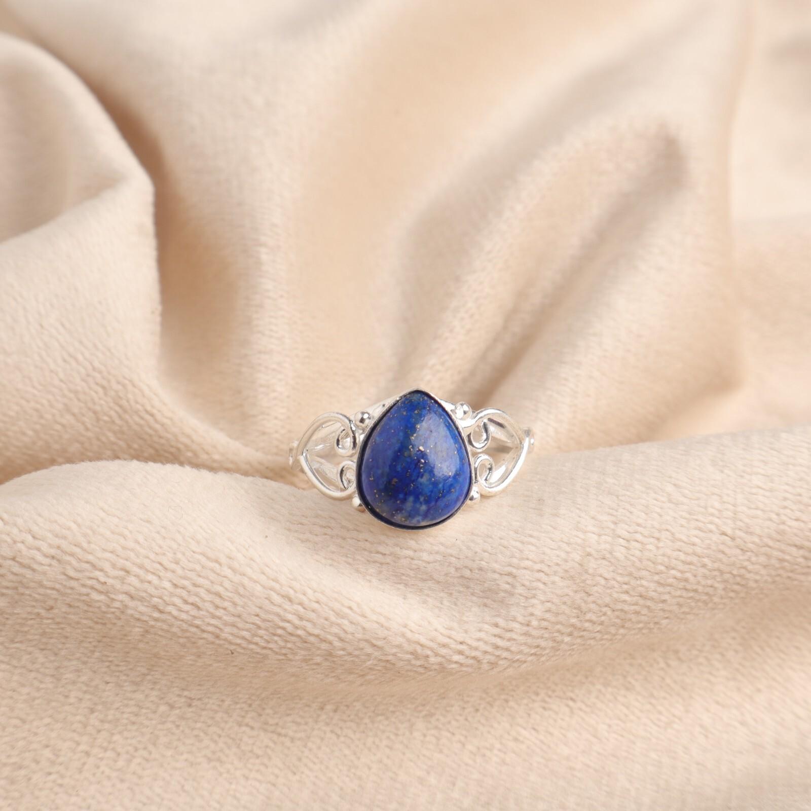 

Натуральный Лазурит Драгоценный Камень 925 Стерлинговое Серебро Ювелирные Изделия Кольцо Ручной Работы Для Подарка RR-46-29 13