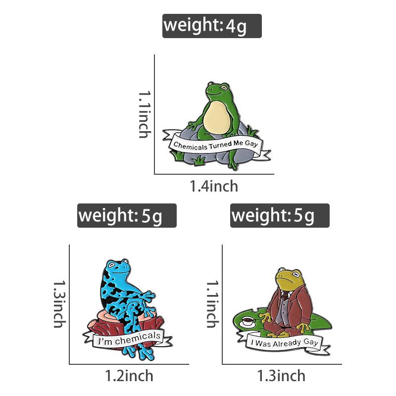 Frog LGBT Enamel Pins Custom Chemicals Turned Me Gay Brooches Lapel Badges Clothes Animal Jewelry Gift for Friends