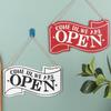 Double Sided Store Closed Board With Rope European-Style Wooden Business Door Hanging Tag Hanging Business Open Sign For Shop
