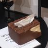 Caixa de Lenços Divertida de Chocolate Criativa Recipiente de Armazenamento para Mesa Porta-Guardanapos Desenho Animado de Chocolate Porta-Papel Higiênico Decoração para Casa