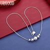 925 Sterling Silver Exquisite Transfer Bead Snake Bone Necklace - Banquet Gift Jewelry