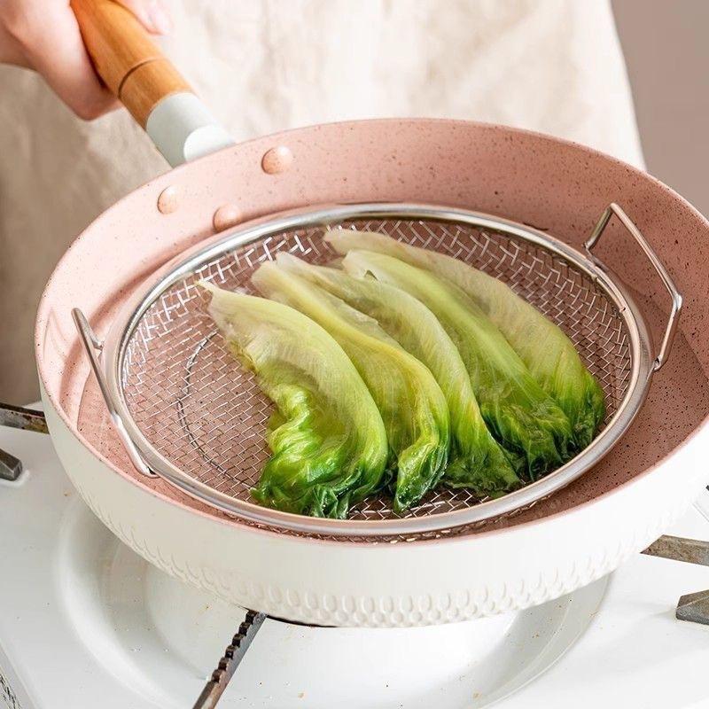 New 2026 Food-grade Kitchen Oil Filter Tray Stainless Steel Mesh Frying Drain Pan Strainer Colander