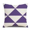 Nordic Simple Pillow Ins Blue Geometric Linen Cotton and Linen Sofa Car Polyester and Linen Pillow Cushion Cover